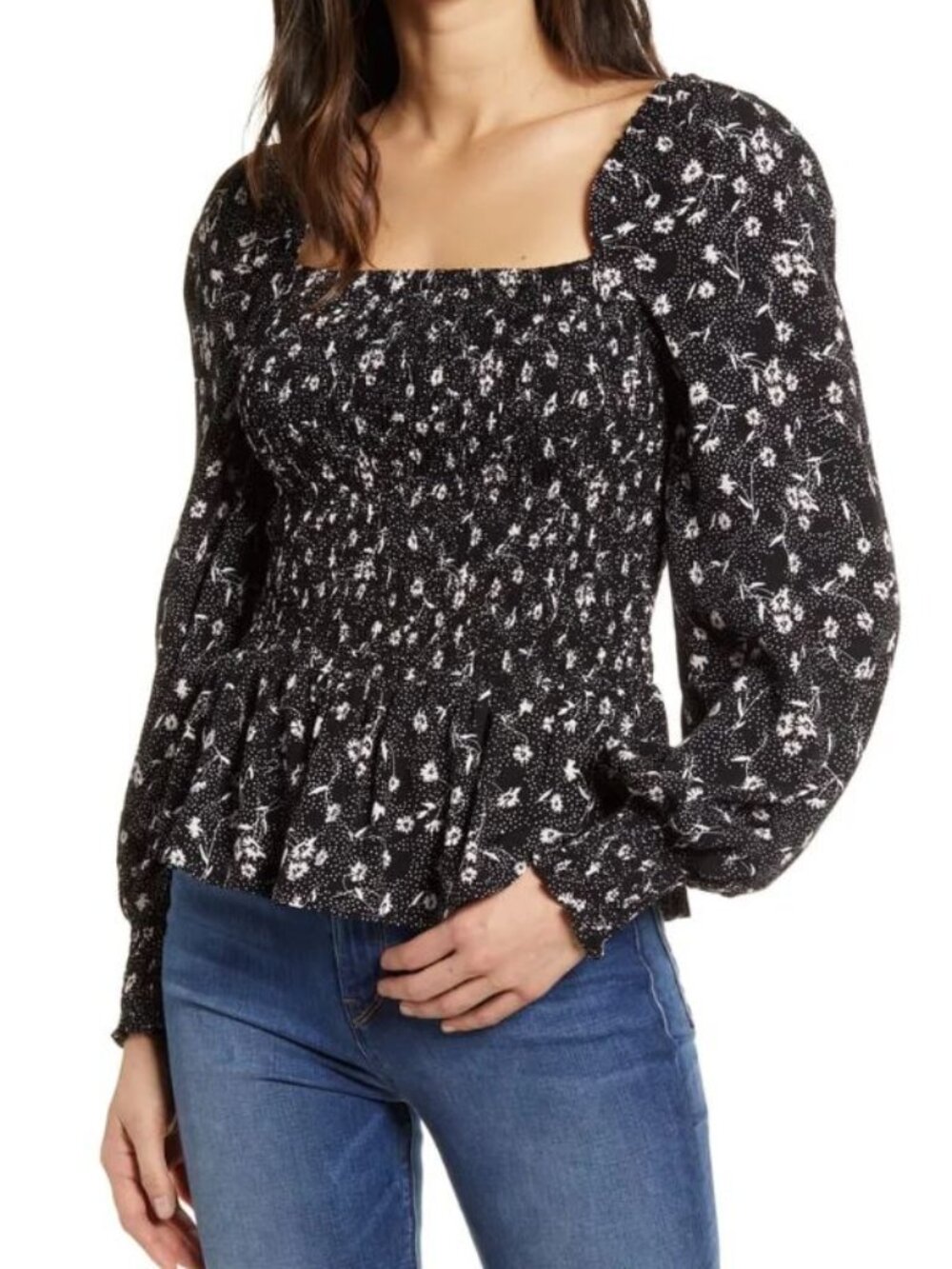 Chelsea28 | Nordstrom Square Neck Smocked Top | Extra Large XL